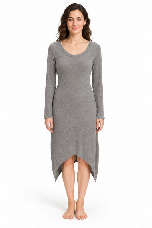 Indian Wool Long Dress with Cut Patterns