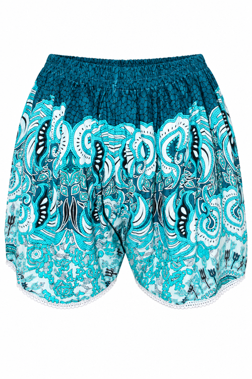 Aqua Floral Shorts