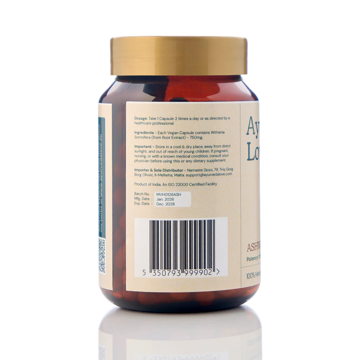 Ashwagandha (Withania Somnifera) — packaging back