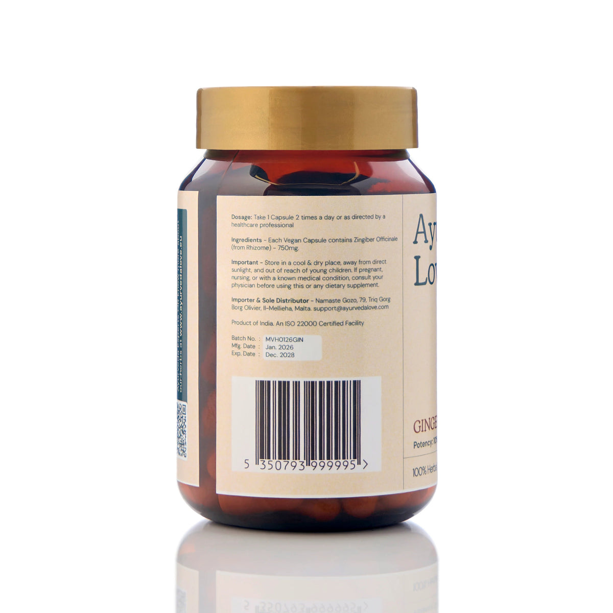 Ginger (Zingiber Officinale) — packaging back