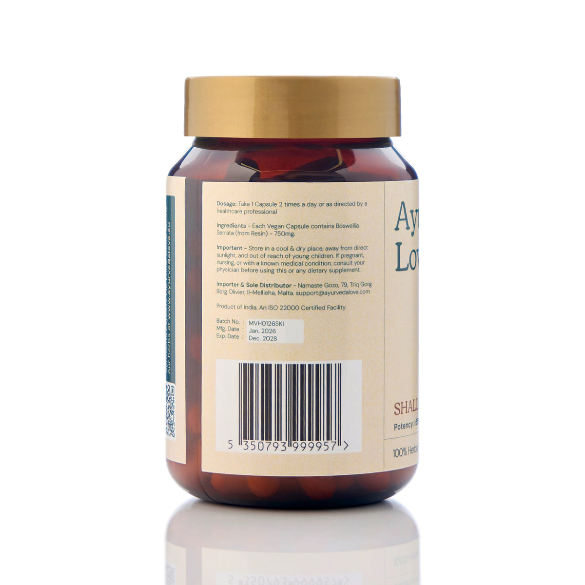Shallaki (Boswellia Serrata) — packaging back