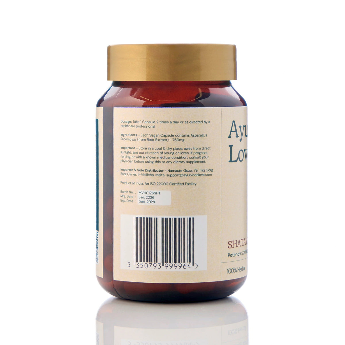 Shatavari (Asparagus Racemosus) — packaging back