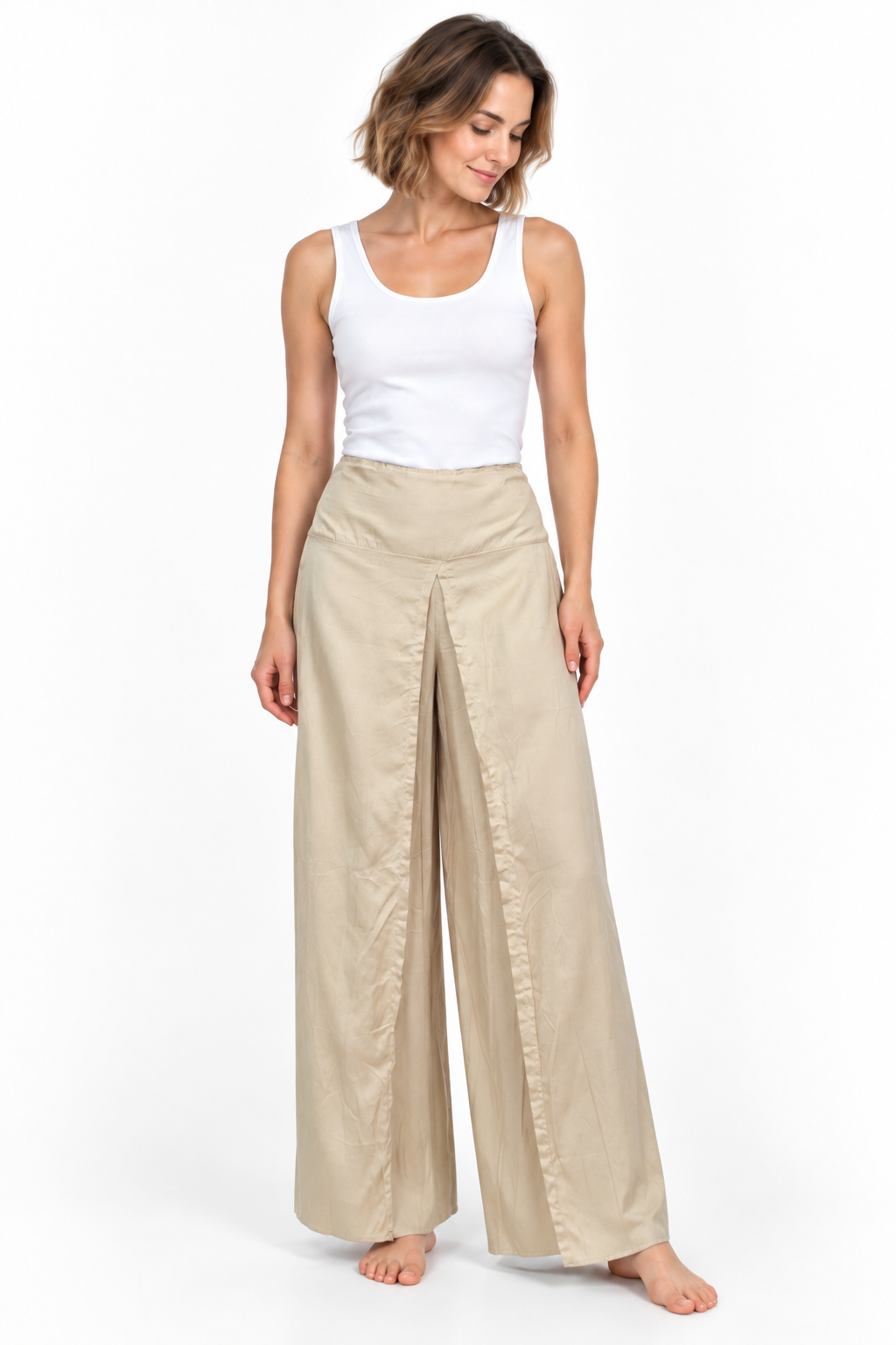 Beige Wide Leg Pants – product view 2