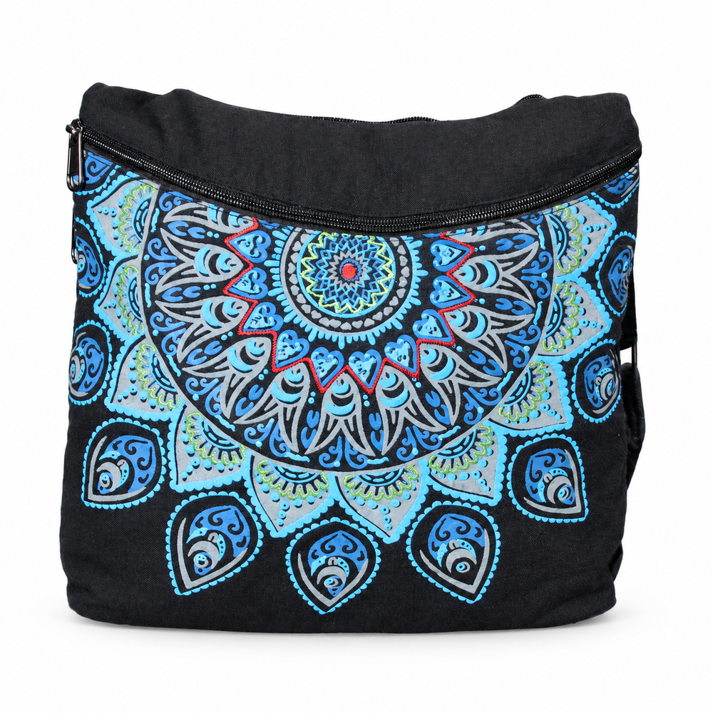 Black Blue Mandala Compact Shoulder Bag – view 1