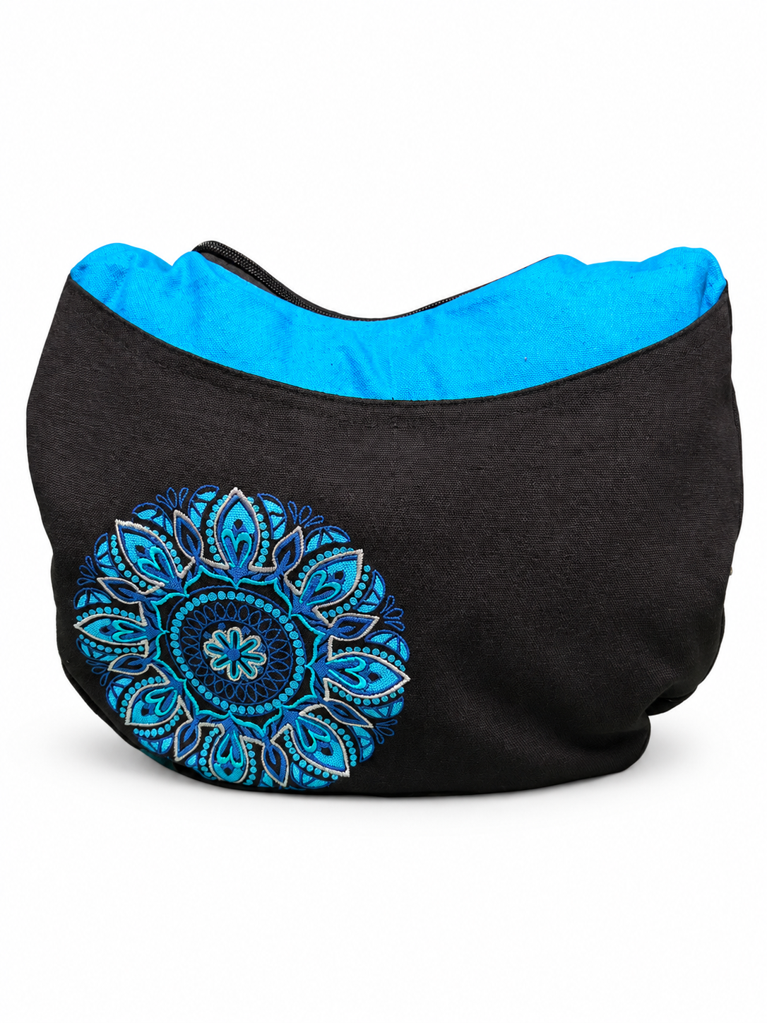 Black Blue Trim Shoulder Bag – angle view