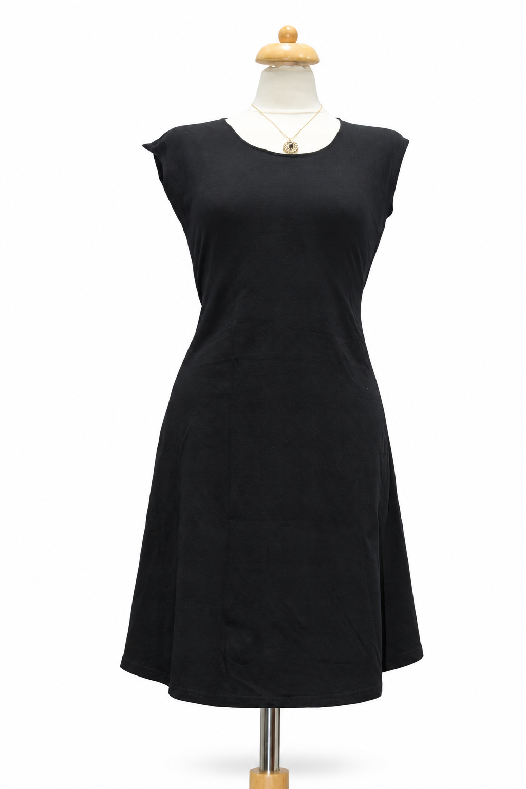 Black Cap Sleeve Dress — original mannequin product photograph