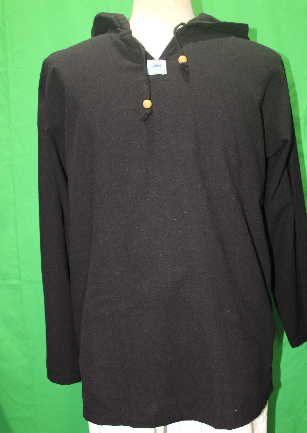 Black Color Long Sleeve Hoodie Shirt from Thailand — original product view