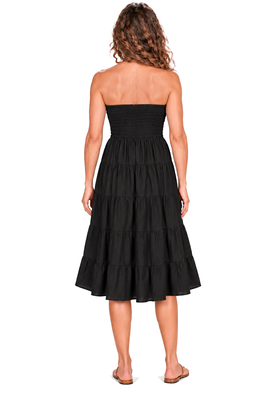 Black convertible garment — dress back view