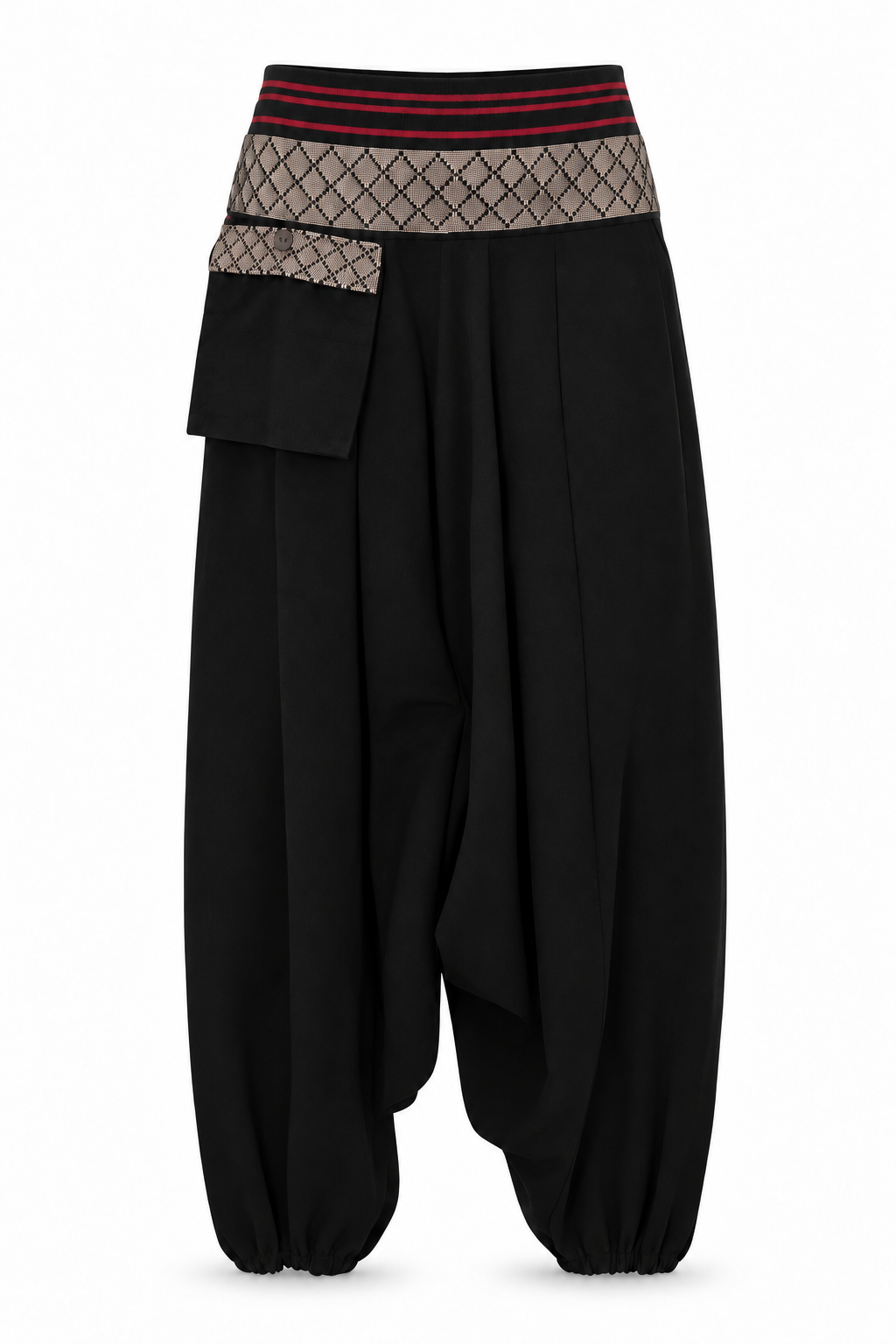 Black Embroidered Waist Pants – product view 1