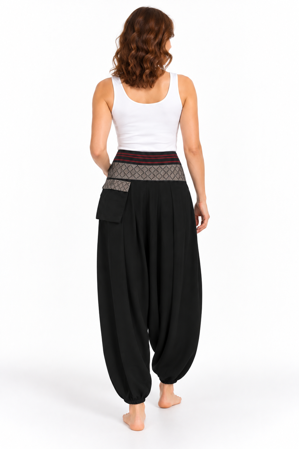 Black Embroidered Waist Pants – product view 4