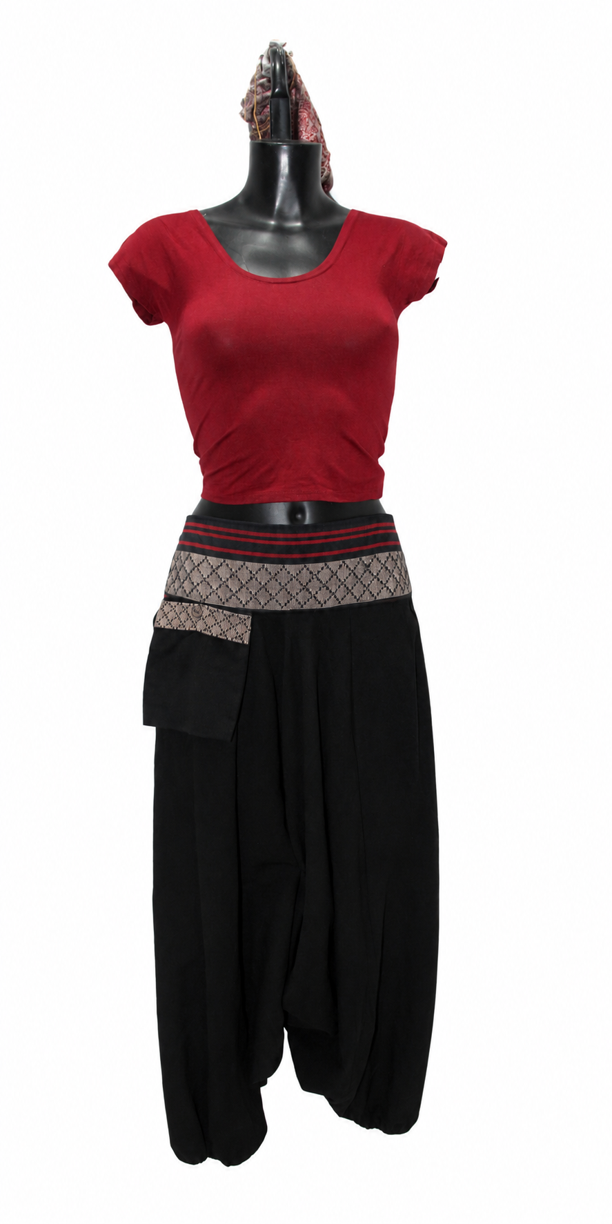 Black Embroidered Waist Pants – product view 6