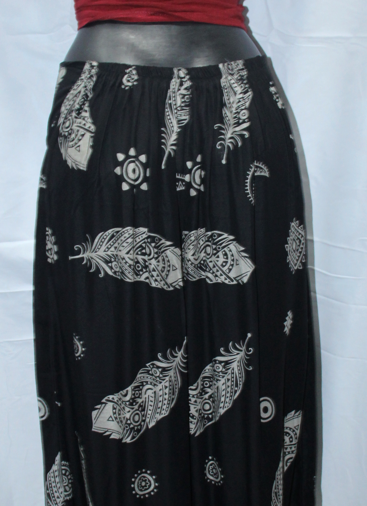 Black Feather Print Palazzo – product view 5