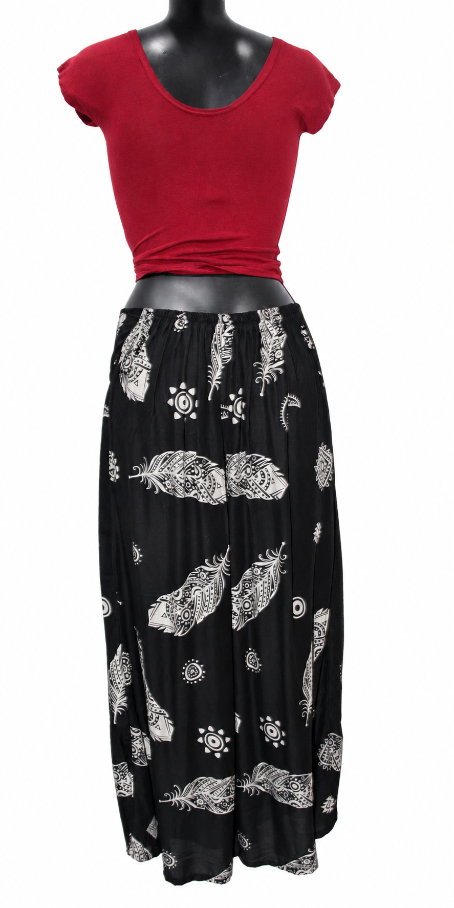 Black Feather Print Palazzo – product view 6