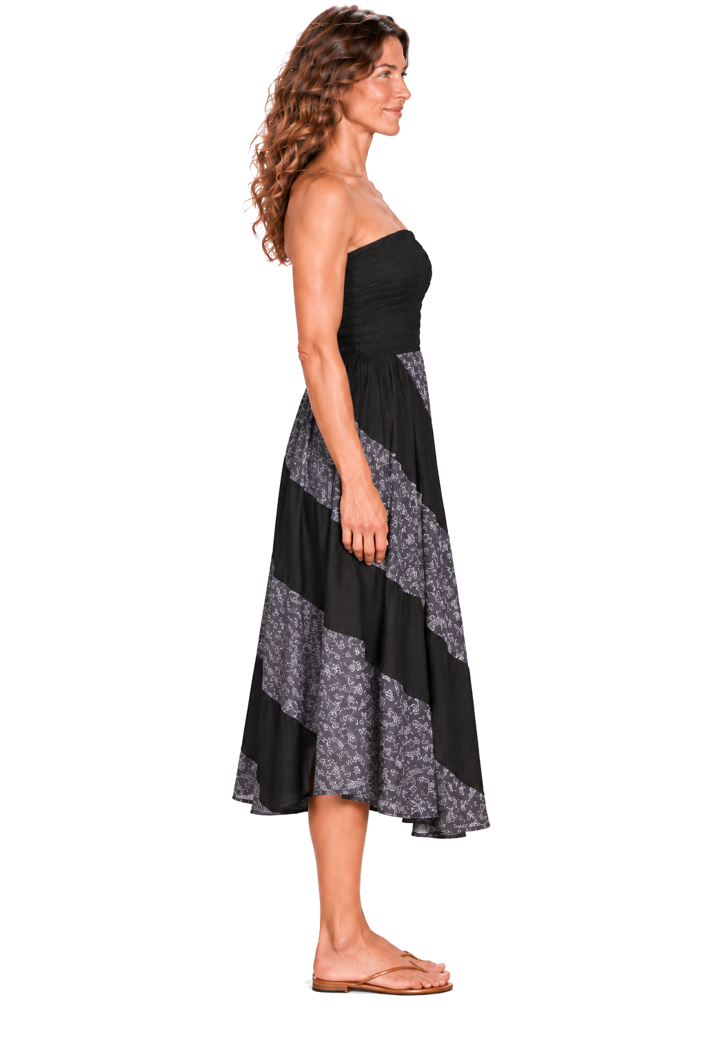 Black grey convertible garment — dress side view
