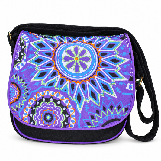 Black Purple Mandala Shoulder Bag – view 1