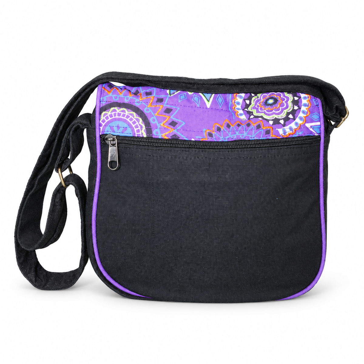Black Purple Mandala Shoulder Bag – view 3