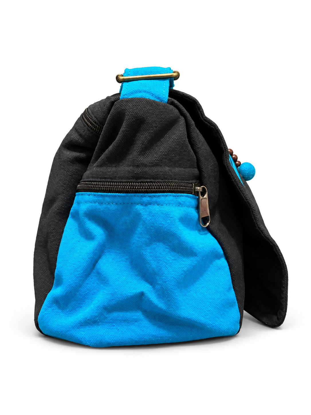 Blue Floral Messenger Bag – side view