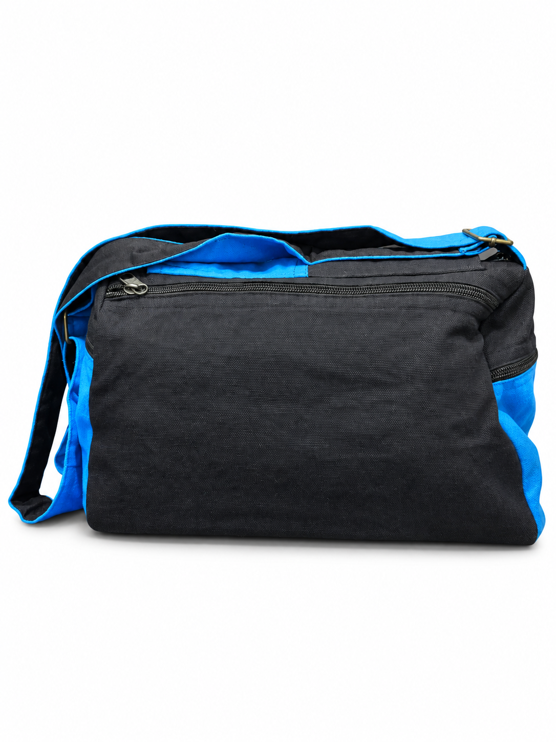 Blue Floral Messenger Bag – back view