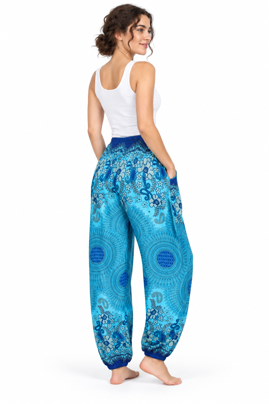Blue Mandala Harem Pants – product view 3