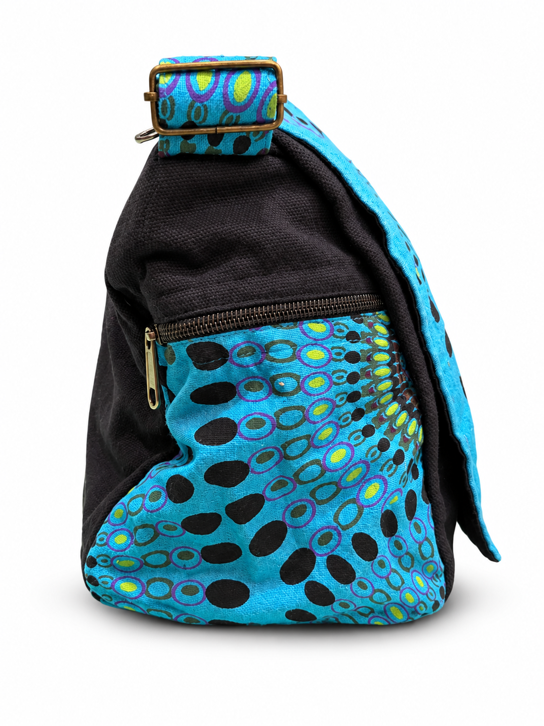 Blue Mandala Messenger Bag – side view