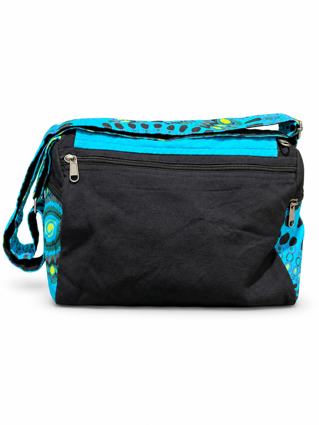Blue Mandala Messenger Bag – back view