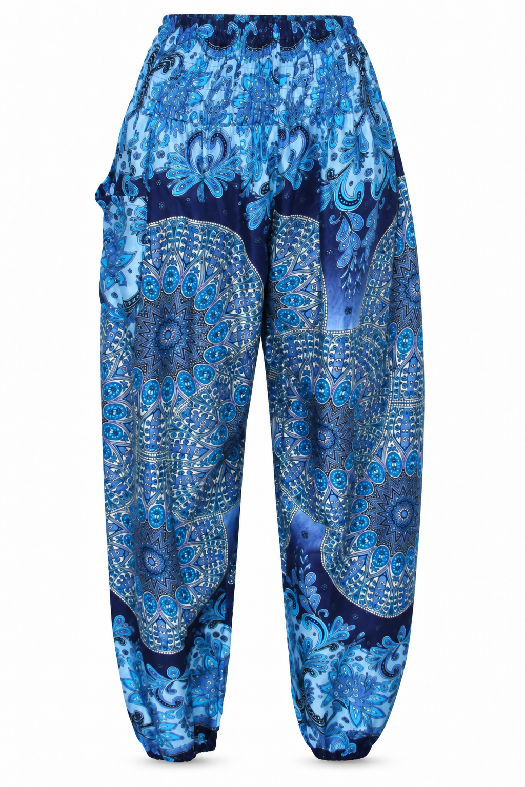 Blue Patchwork Harem Pants – product view 1