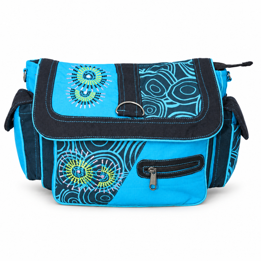 Blue Turquoise Mandala Messenger Bag – view 1