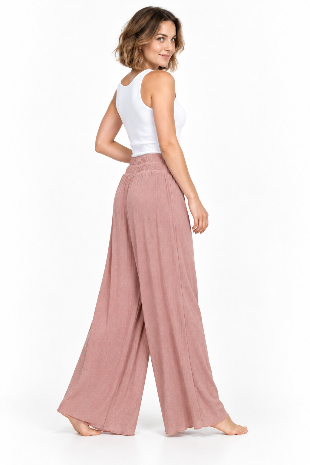 Blush Pink Wide Leg Pants – product view 3