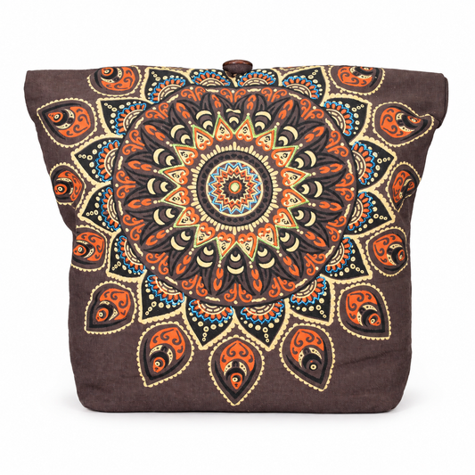 Brown Orange Mandala Slouch Bag – view 1