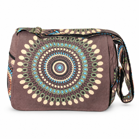 Brown Turquoise Mandala Sling Bag – view 1