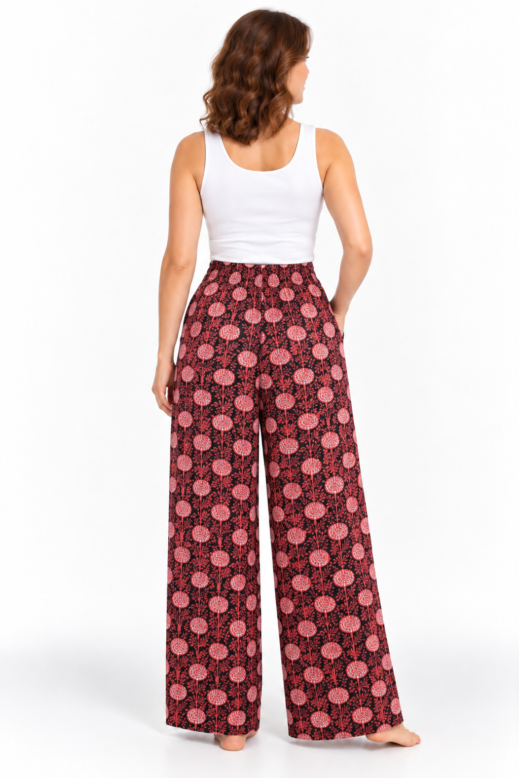 Burgundy Floral Palazzo – product view 4