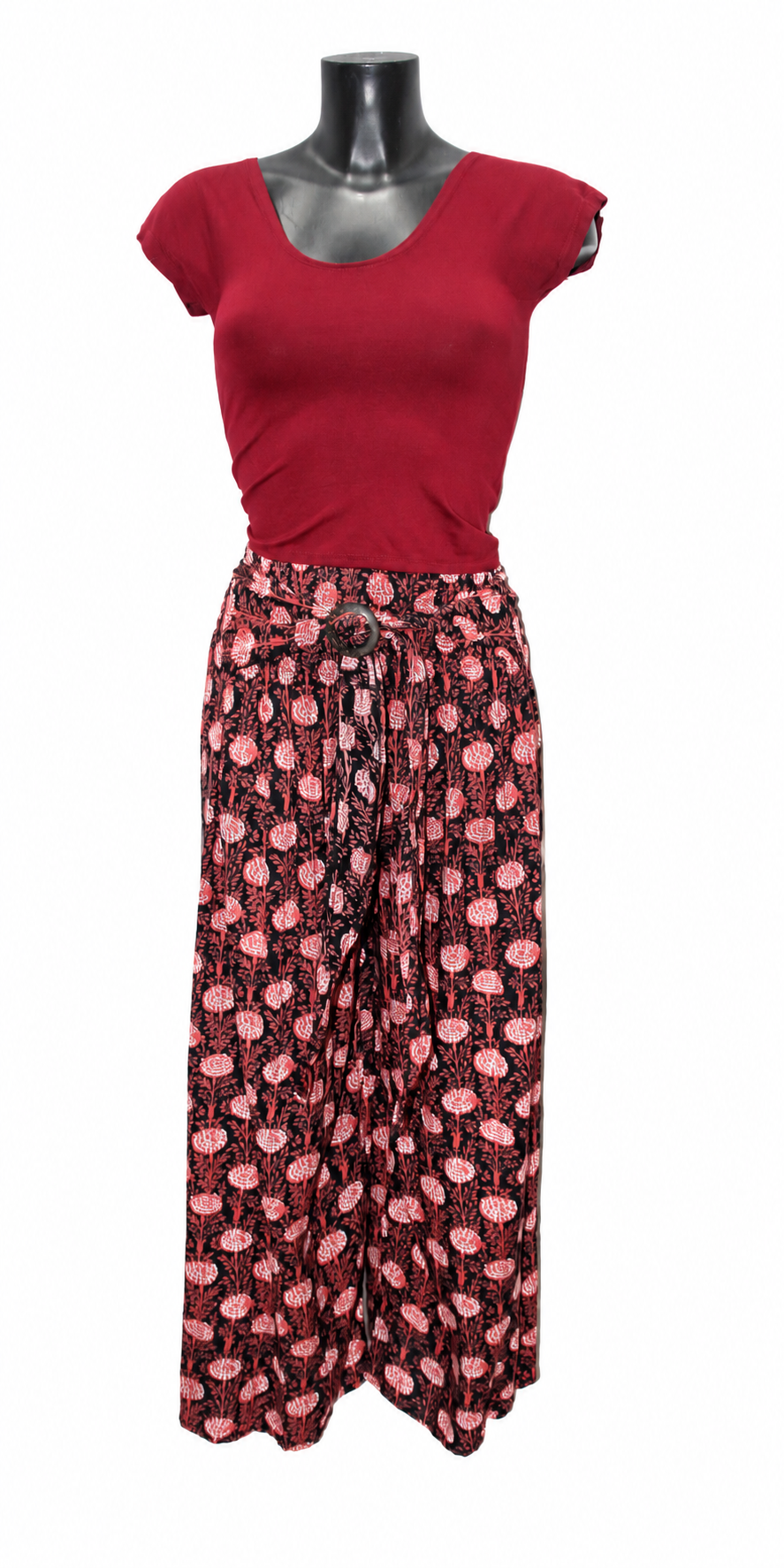 Burgundy Floral Palazzo – product view 6