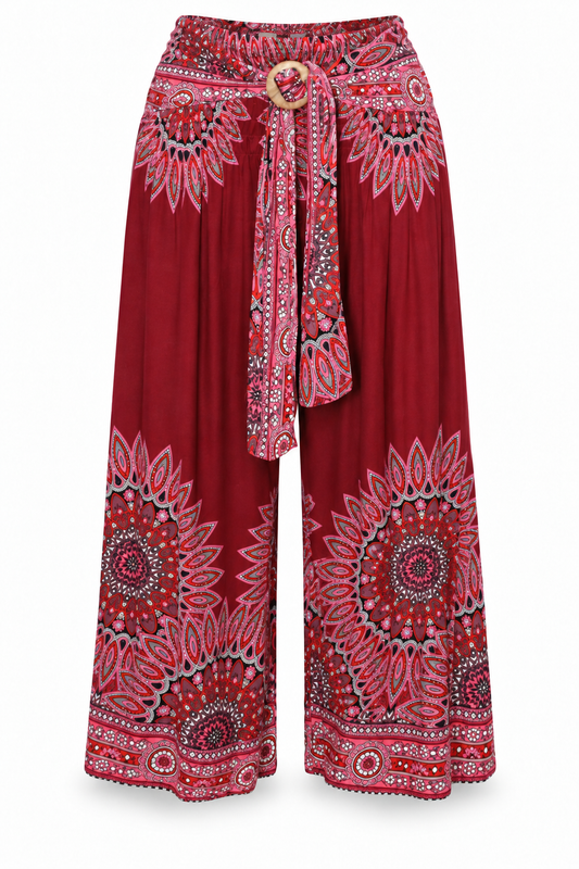 Burgundy Mandala Palazzo – product view 1
