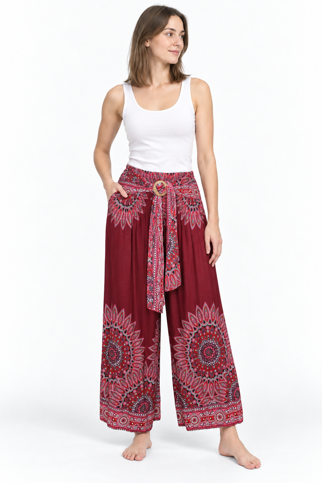 Burgundy Mandala Palazzo – product view 2