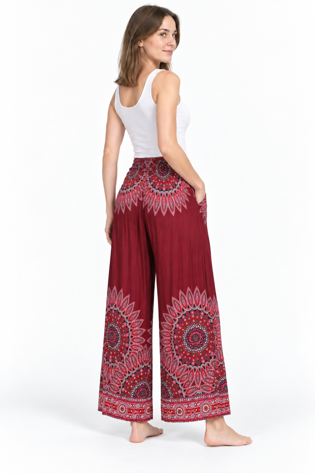 Burgundy Mandala Palazzo – product view 3