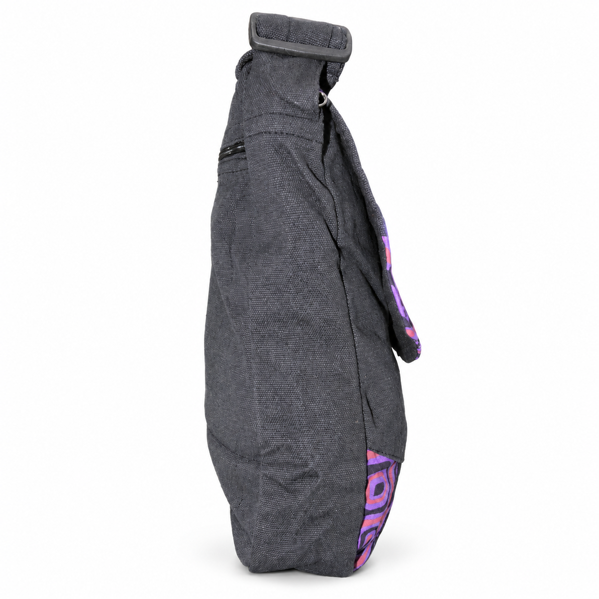 Charcoal Purple Geometric Messenger Bag – view 2