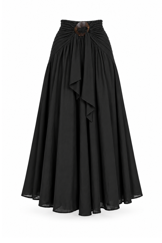 Coco Rayon Halter Dress and Skirt - Black - ghost mannequin, normalized primary image