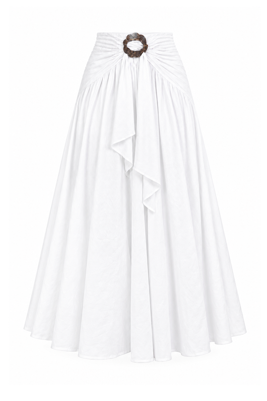 Coco Rayon Halter Dress and Skirt - White - ghost mannequin, normalized primary image