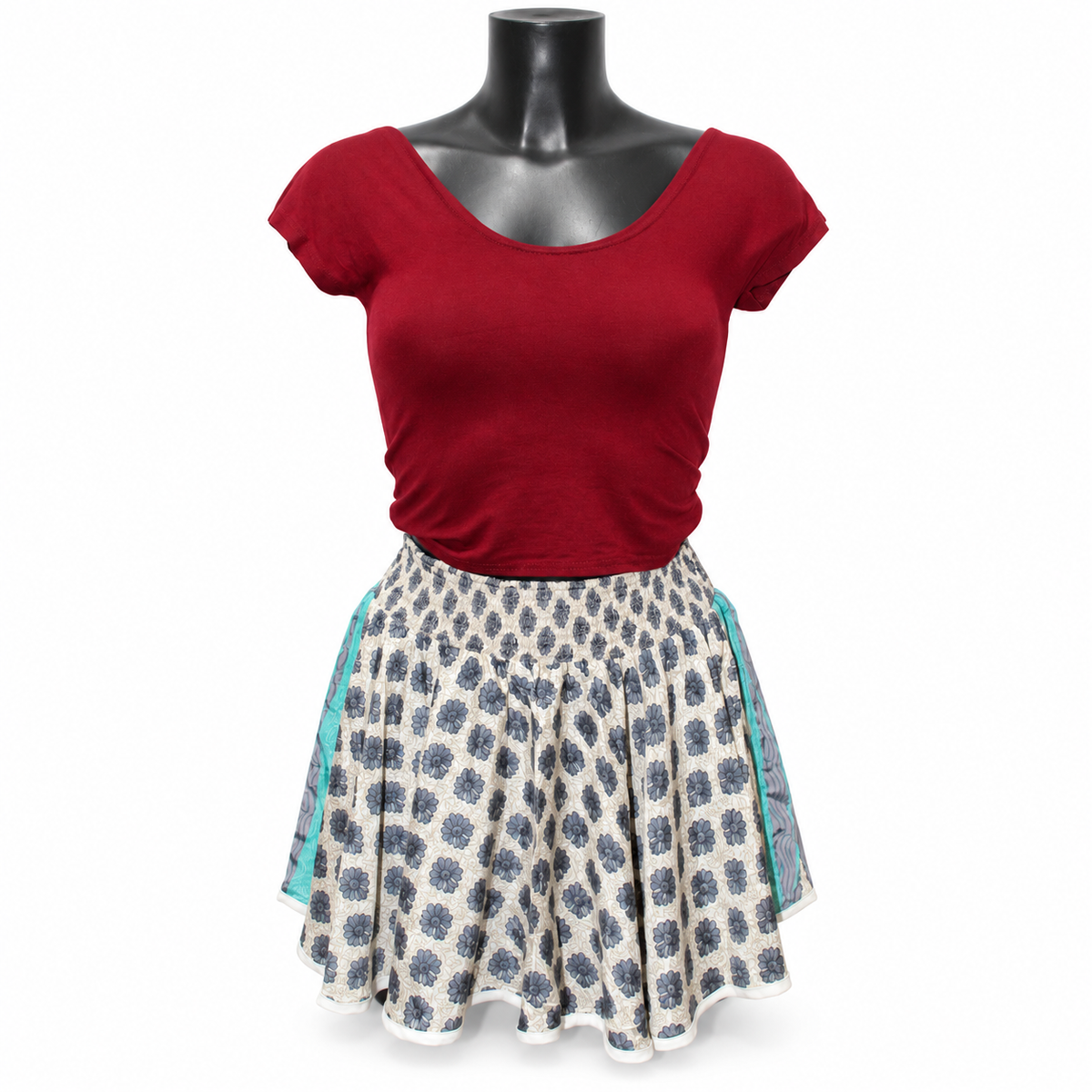 Cream Charcoal Floral Shorts – clean original product view
