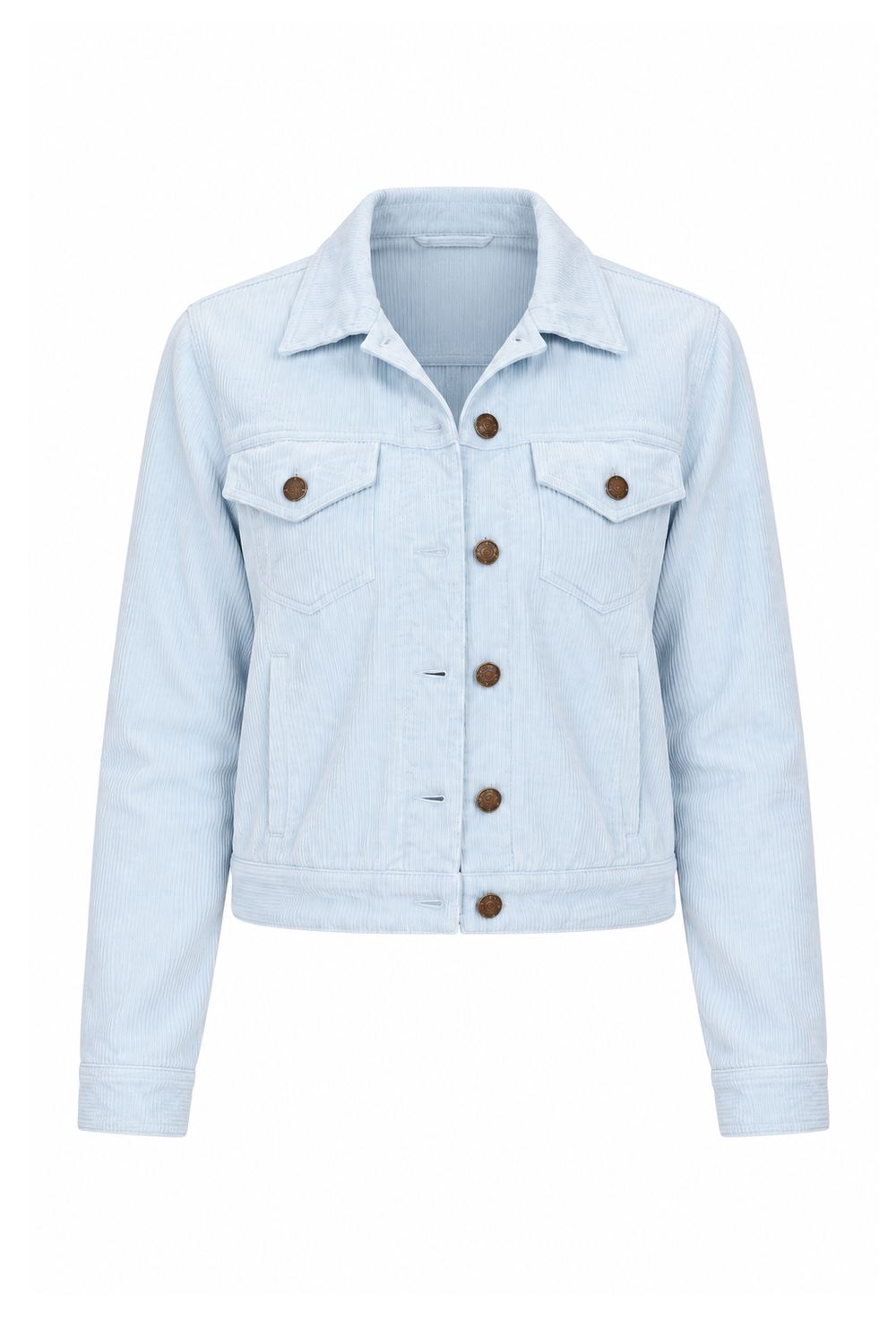 Cropped Corduroy Jacket - Light Blue - ghost mannequin, normalized primary image