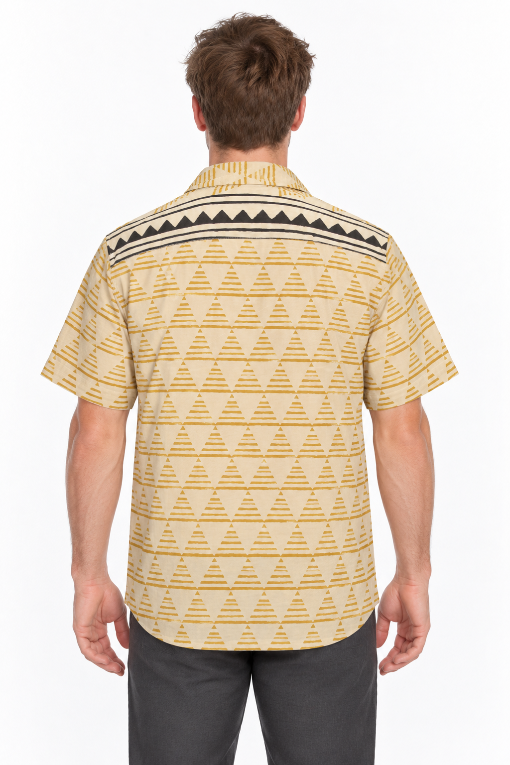 Desert Tribal Pocket men's Hawaiian shirt — back view