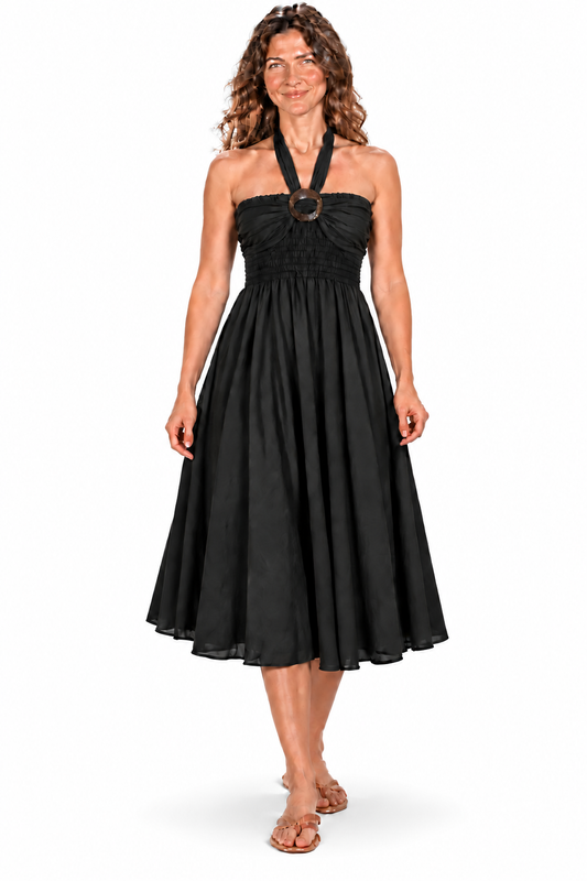 Coco Rayon Halter Dress and Skirt - Black