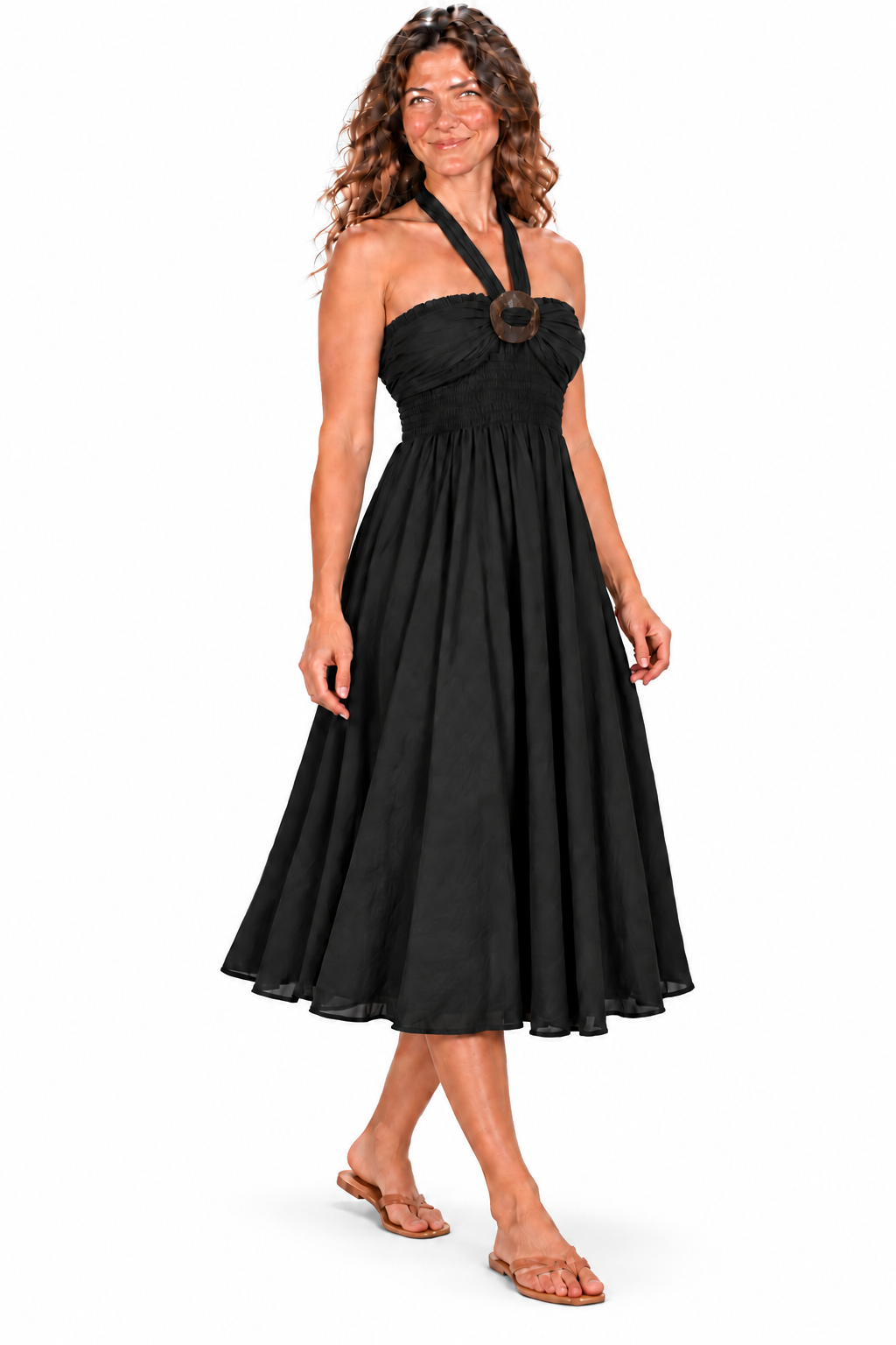 Coco Rayon Halter Dress and Skirt - Black