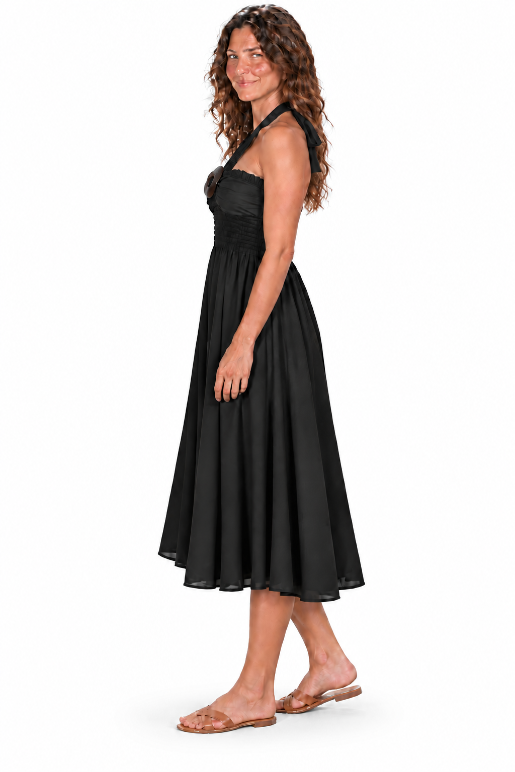 Coco Rayon Halter Dress and Skirt - Black