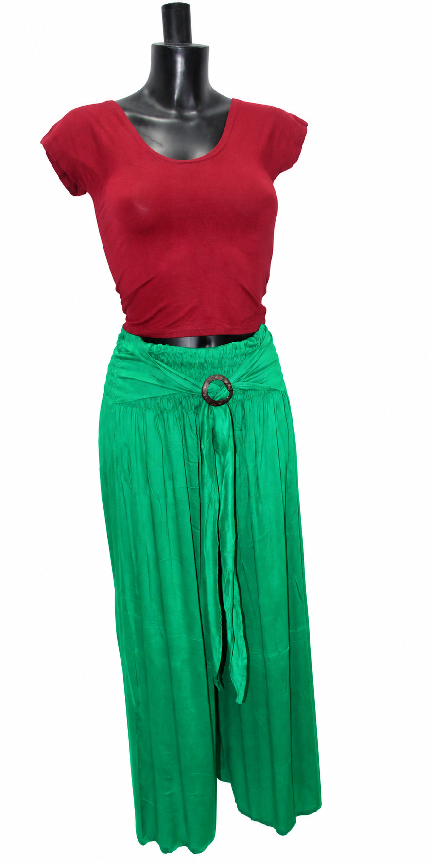 Emerald Green Belted Palazzo – product view 6