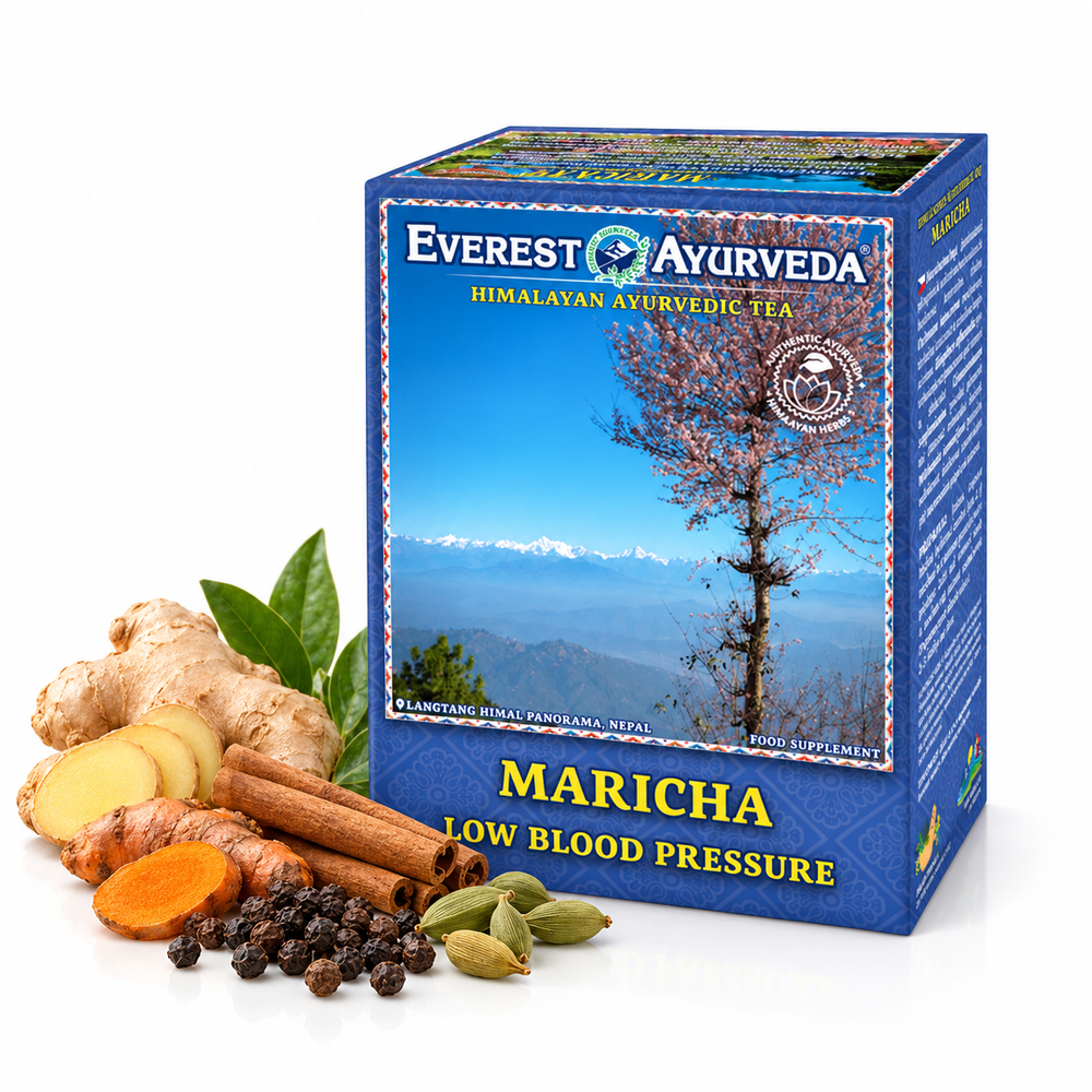 Maricha Ayurvedic herbal tea with ginger, cinnamon, turmeric, black pepper and cardamom