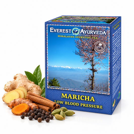 Maricha Ayurvedic herbal tea with ginger, cinnamon, turmeric, black pepper and cardamom