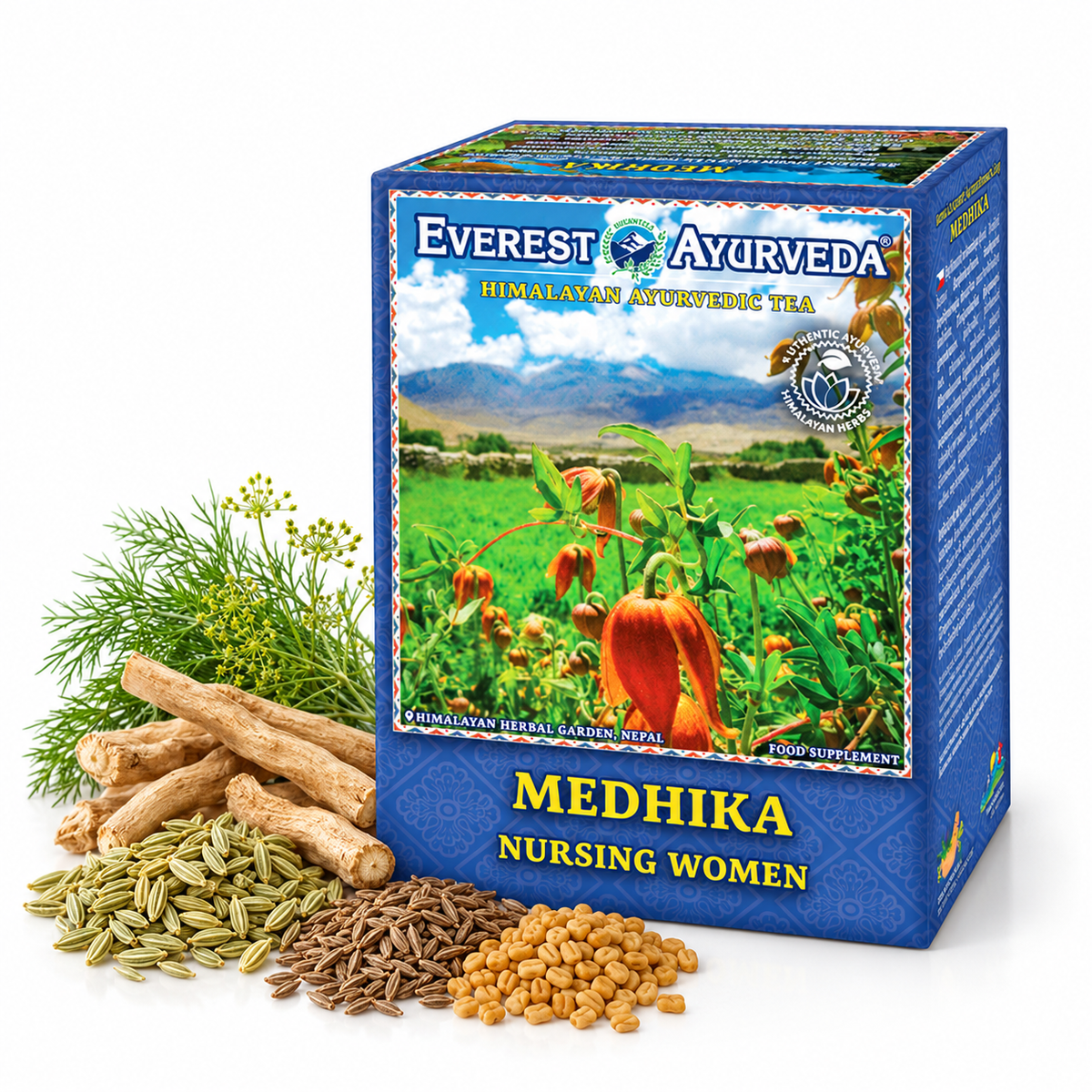 Medhika Ayurvedic herbal tea with fennel, shatavari, dill, cumin and fenugreek