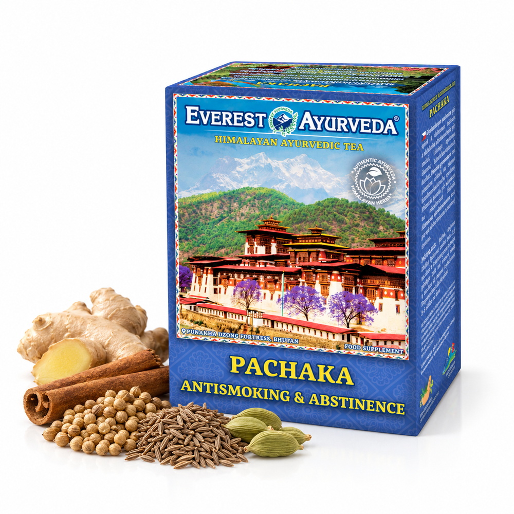 Pachaka Ayurvedic herbal tea with coriander, cumin, cinnamon, ginger and cardamom
