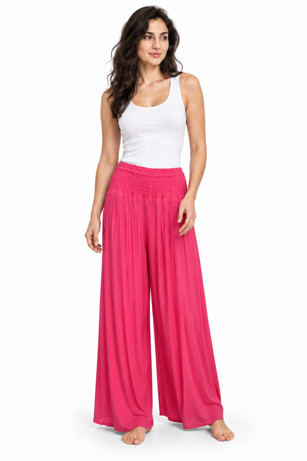Fuchsia Pleated Palazzo – product view 2